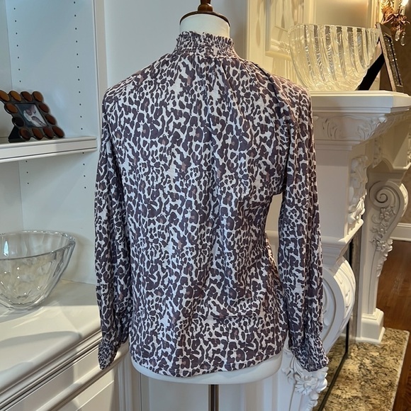 NATION LTD Leopard print 100% cotton mock neck top size medium - Picture 6 of 11